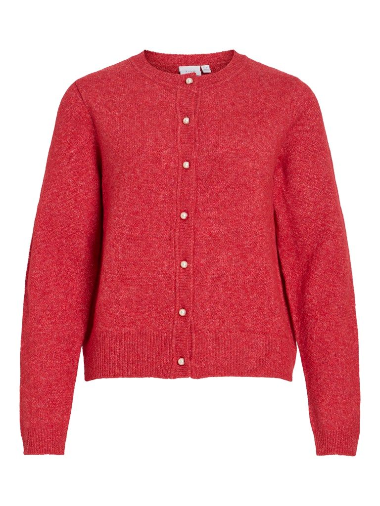 VISALSA L/S O-NECK KNIT CARDIGAN/TES Jester Red