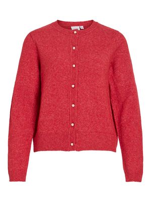 VISALSA L/S O-NECK KNIT CARDIGAN/TES Jester Red