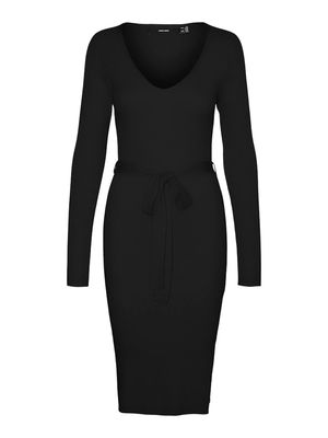 VMSABA RIB LS V-NECK BELT DRESS GA NOOS Black