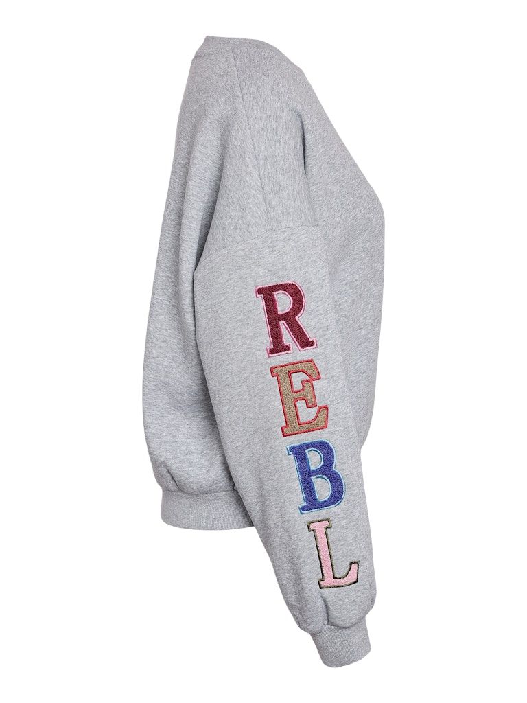 NMARYA L/S TEDDY SWEAT Light Grey Melange-REBL CLUB