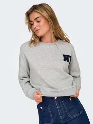 ONLSWEAT LIFE L/S CREW O.SIZE STATE NOOS Light Grey Melange/N