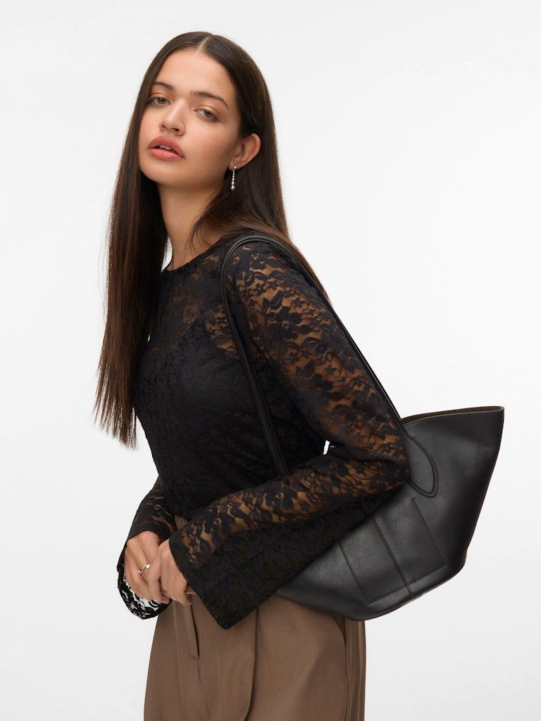 VMKANYA LS O-NECK SHORT TOP JRS GA Black