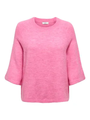 JDYELANORA 3/4 PULLOVER KNT NOOS Pink Cosmos/MELANGE