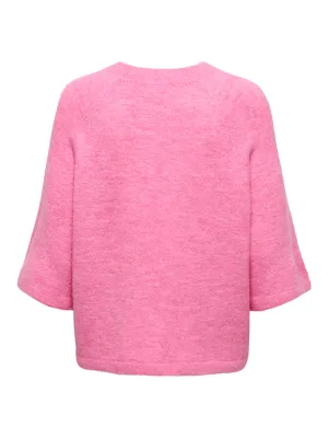JDYELANORA 3/4 PULLOVER KNT NOOS Pink Cosmos/MELANGE