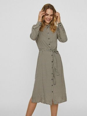 VMCARMEN LS CALF SHIRT DRESS WVN GA Navy Blazer