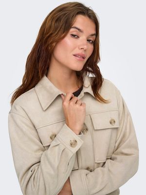 ONLBELICIA FAUX SUEDE JACKET OTW Pumice Stone