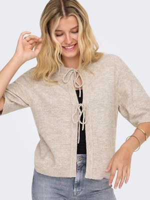 ONLSIMONI 2/4 BOW CARDIGAN KNT NOOS Pumice Stone/MELANGE