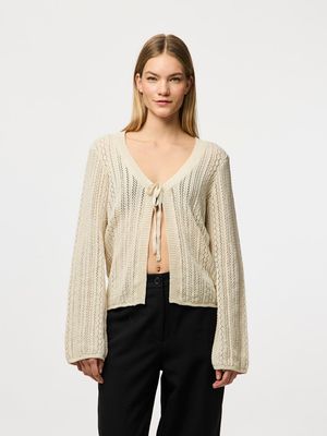 PCNUKA LS KNIT CARDIGAN NOOS BC Birch