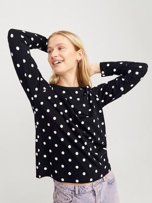 JXANNA REG LS DOT TEE JRS Black/DOT