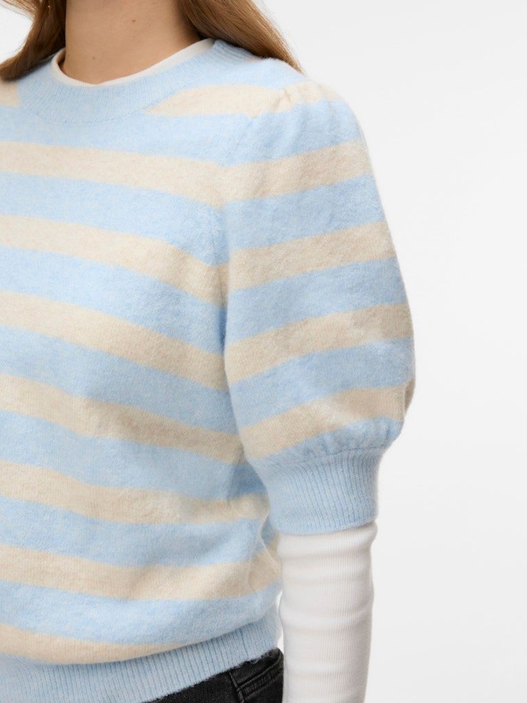 VMDOFFY 2/4 O-NECK PULLOVER GA NOOS Cashmere Blue/BIRCH
