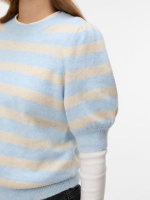 VMDOFFY 2/4 O-NECK PULLOVER GA NOOS Cashmere Blue/BIRCH