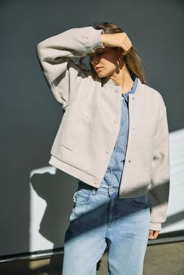 NMEDDI L/S BOMBER JACKET FWD NOOS Silver Lining/MELANG