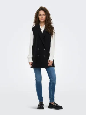 JDYGEGGO LIFE S/L LONG WAISTCOAT JRS Black