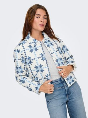 ONLBIANA QUILT JACKET CC OTW Vaporous Gray-Blue Patchwork