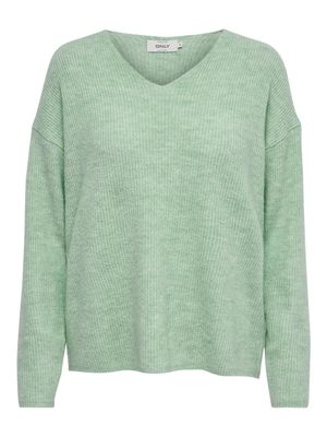 ONLCAMILLA V-NECK L/S PULLOVER KNT NOOS Ether/MELANGE