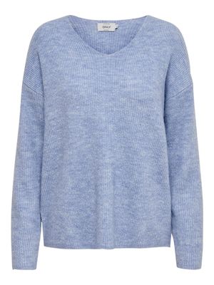 ONLCAMILLA V-NECK L/S PULLOVER KNT NOOS Skyway/MELANGE