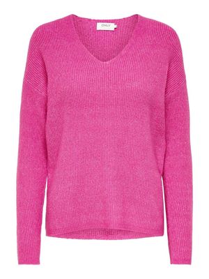 ONLCAMILLA V-NECK L/S PULLOVER KNT NOOS Strawberry Moon/MELANGE