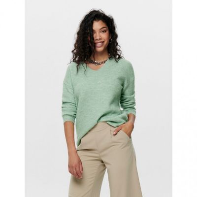 ONLCAMILLA V-NECK L/S PULLOVER KNT NOOS Ether/MELANGE