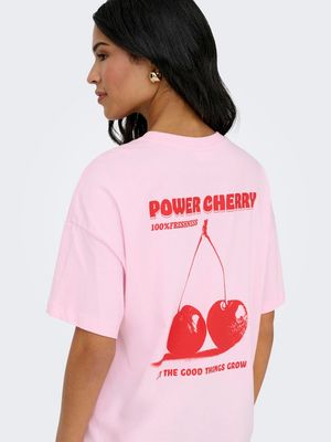 JDYCARLA S/S OVERSIZE T-SHIRT JRS Pink Lady/CHERRY