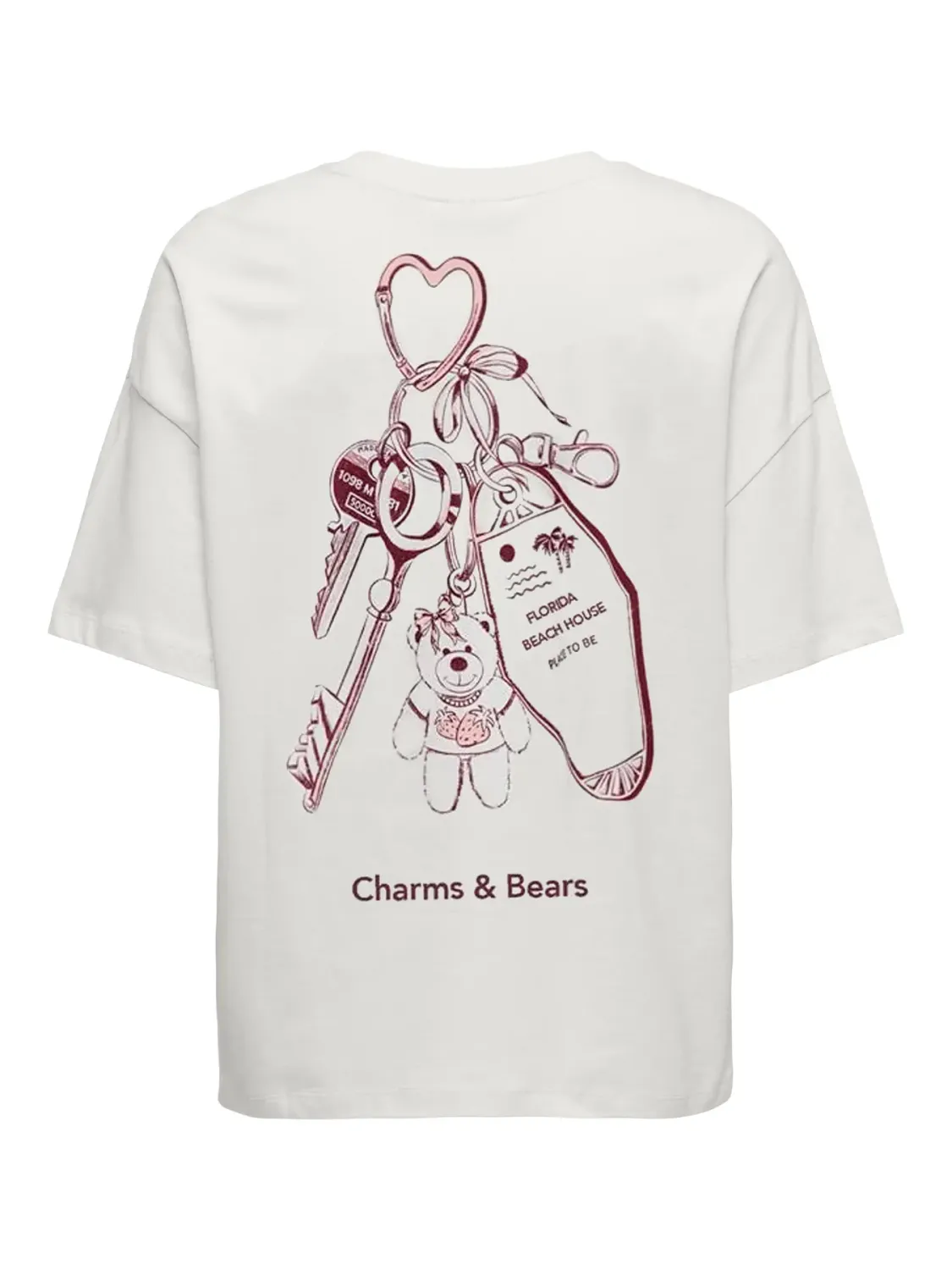 JDYCARLA FRONT/BACK PRINT T-SHIRT J​RS Cloud DancerTEDDY B  CHAR