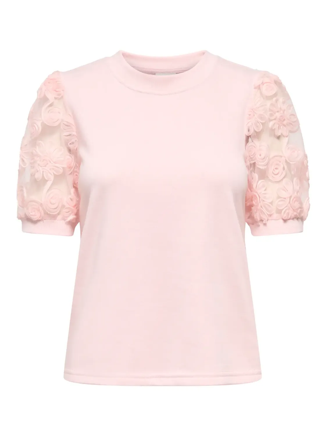 JDYFAIRVIEW LIFE S/S SWEAT JRS Chalk Pink-Flower Lace