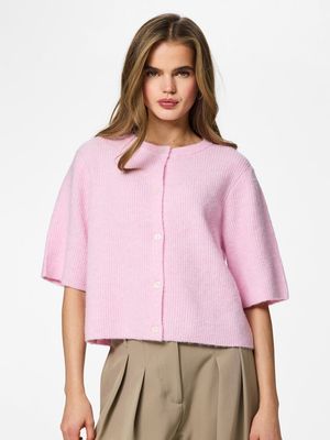 PCSILLY SS O-NECK KNIT CARDIGAN NOOS BC Roseate Spoonbill/ME