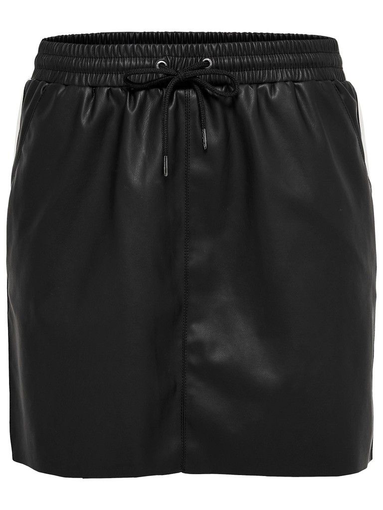 ONLMEL FAUX LEATHER CONTRAST SKIRT OTW Black