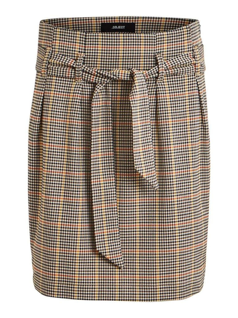 OBJLISA ABELLA MINI SKIRT SEASONAL Brown Patina/BLACK