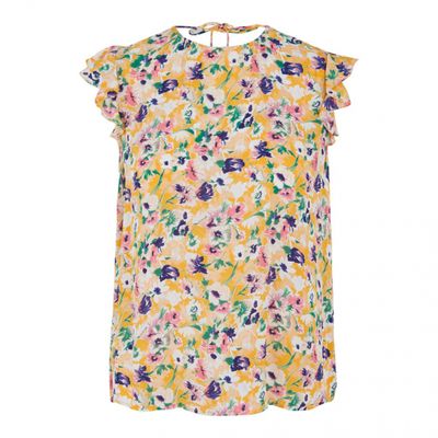 PCAVIANNA SL TOP OC Apricot/GARDEN FLOWE