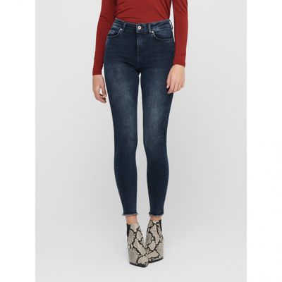 ONLBLUSH LIFE MID SK ANK RAW REA409 NOOS Blue Black Denim