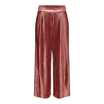 ONQJESSIE HW CROPPED PALAZZO PANT JRS Marsala