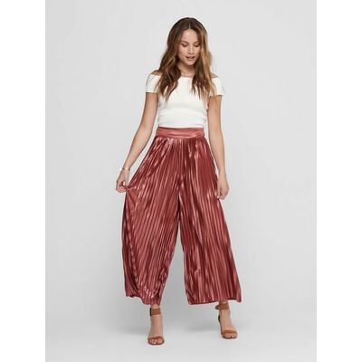 ONQJESSIE HW CROPPED PALAZZO PANT JRS Marsala