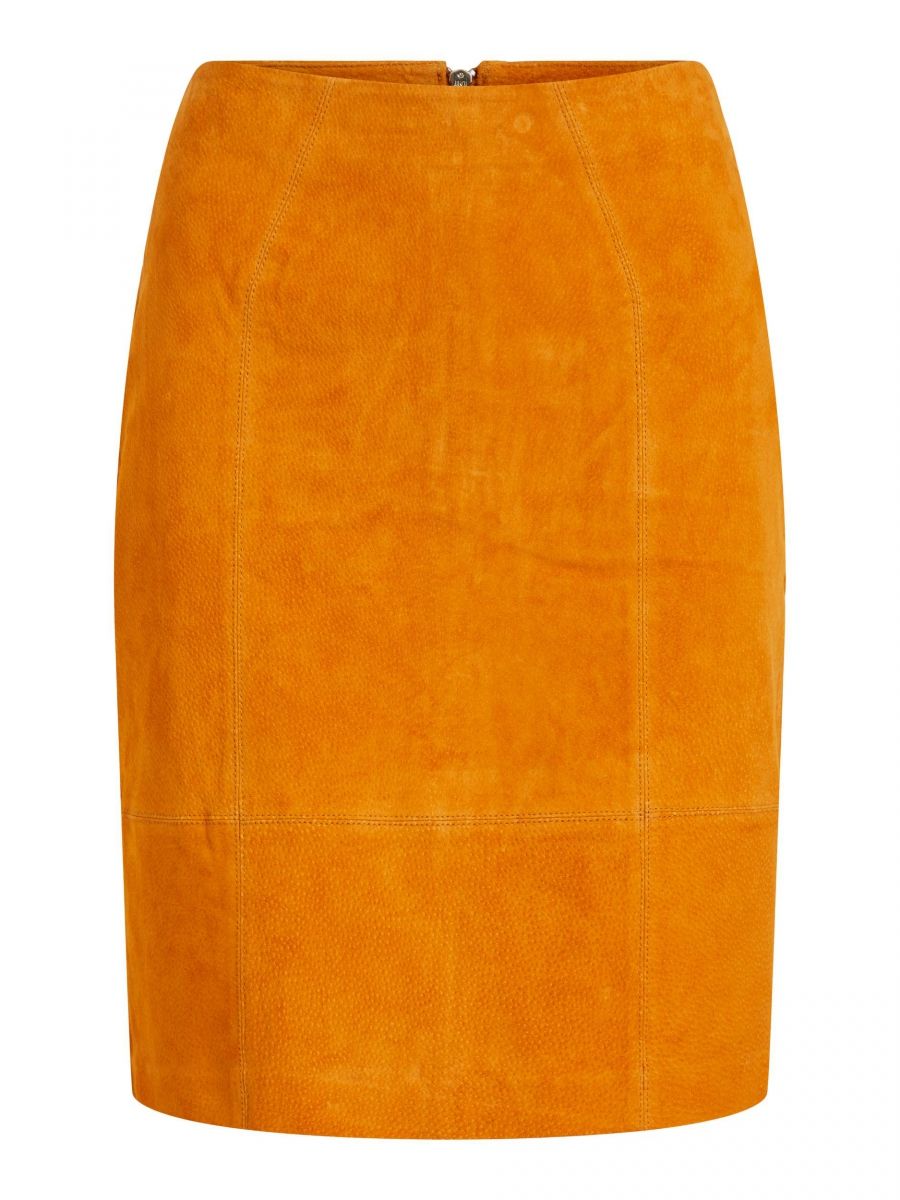 VIFAITH HW SUEDE SLIT SKIRT Pumpkin Spice
