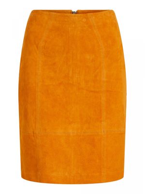 VIFAITH HW SUEDE SLIT SKIRT Pumpkin Spice