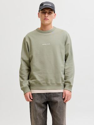 JORNORREBRO EMB SWEAT CREW NOOS Seagrass