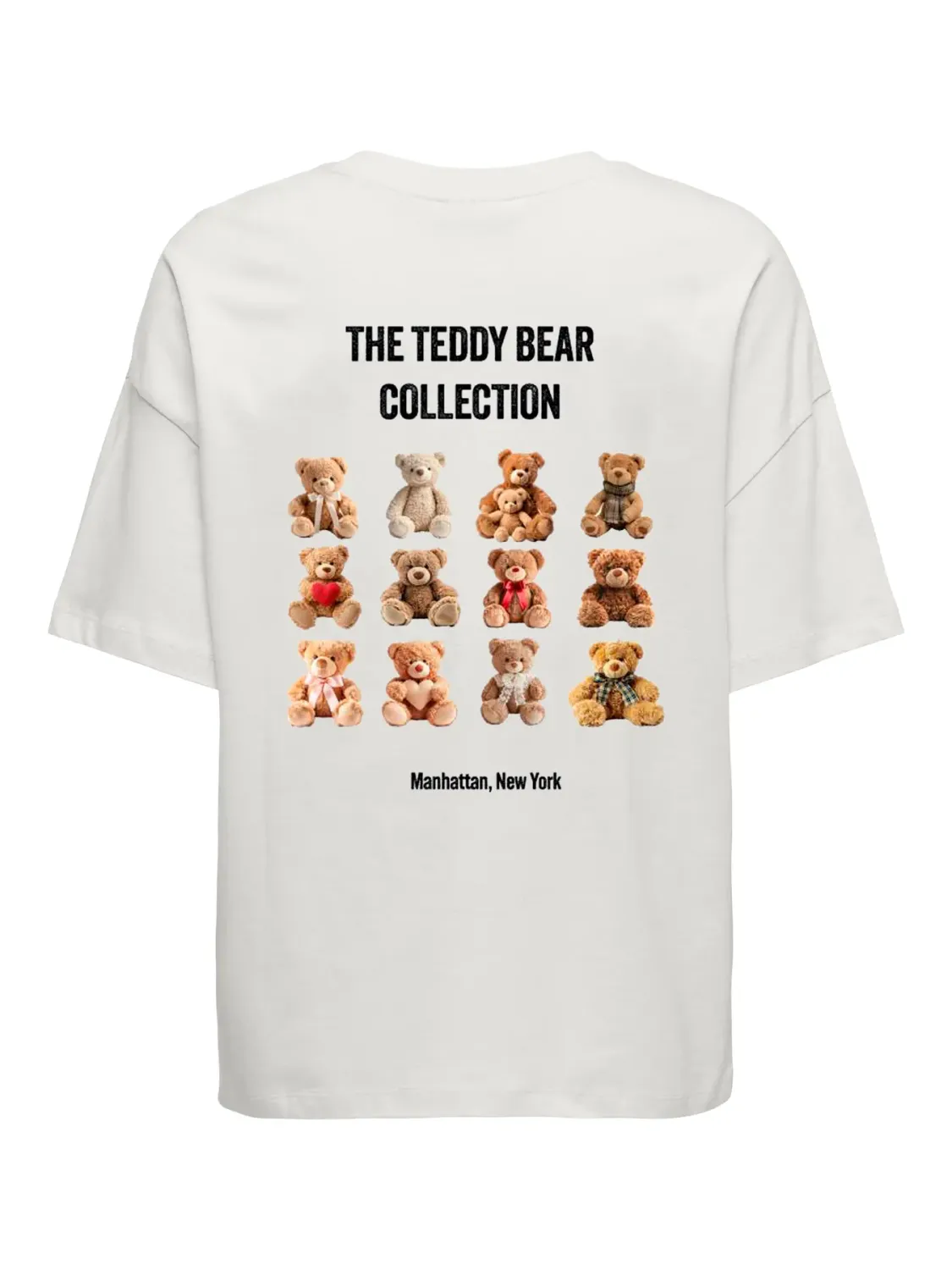 JDYCARLA FRONT/BACK PRINT T-SHIRT JRS Cloud Dancer-TEDDY BEAR COLLECTION