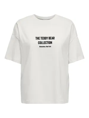 JDYCARLA FRONT/BACK PRINT T-SHIRT JRS Cloud Dancer-TEDDY BEAR COLLECTION