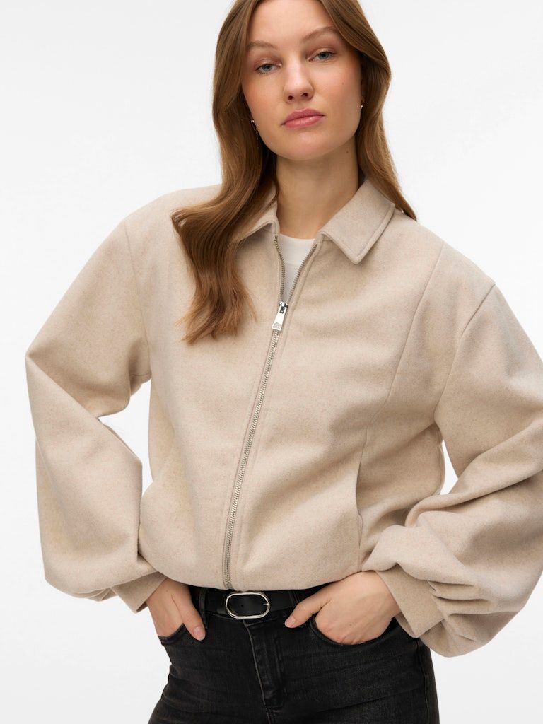 VMMADDIE SHORT JACKET BOO Oatmeal/MELANGE