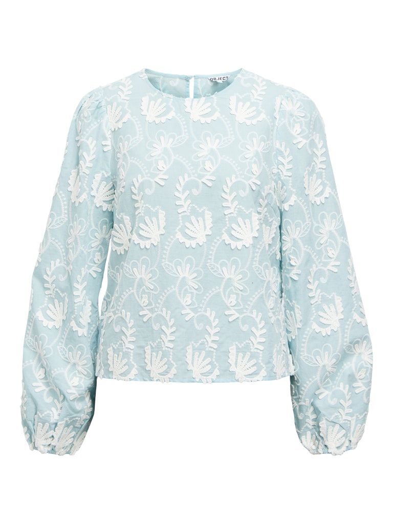 OBJMYA RE L/S TOP NOOS Winter Sky/Cloud dancer