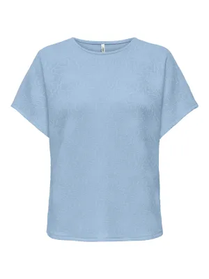 ONLVELMA S/S LOOSE O-NECK TOP JRS Cashmere Blue
