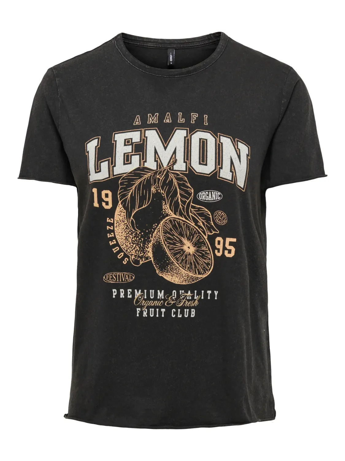 ONLLUCY LIFE REG S/S TOP JRS NOOS Black/Fruity lemon