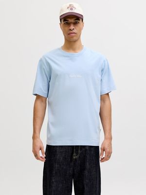 JORNORREBRO EMB TEE SS CREW NECK NOOS Cashmere Blue