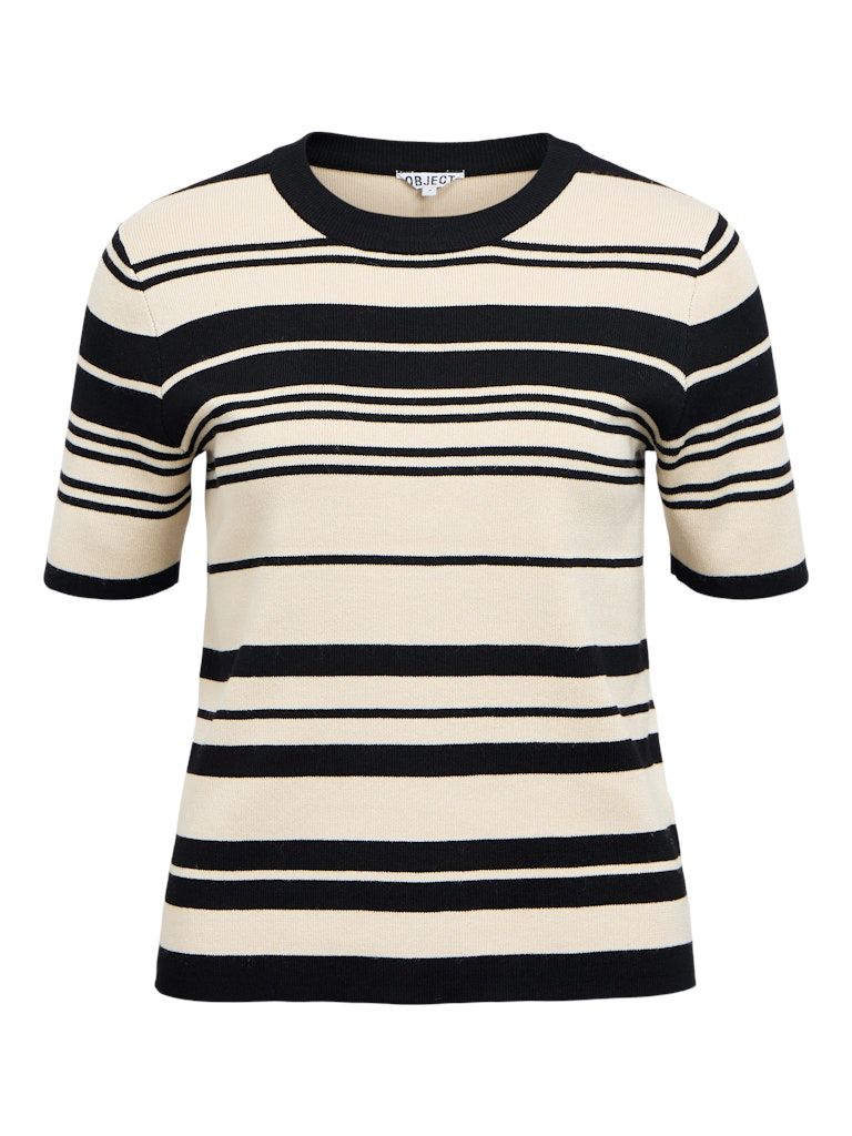 OBJESTER S/S NEW KNIT PULLOVER NOOS Black-Mixed sizes sandshell