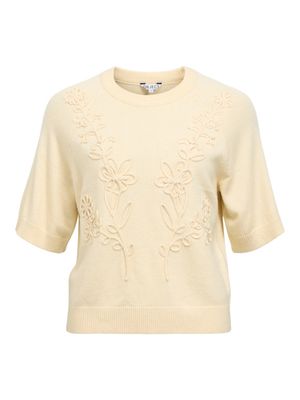 OBJLANEY RUBIN SS PULLOVER NOOS Sandshell/Floral emb