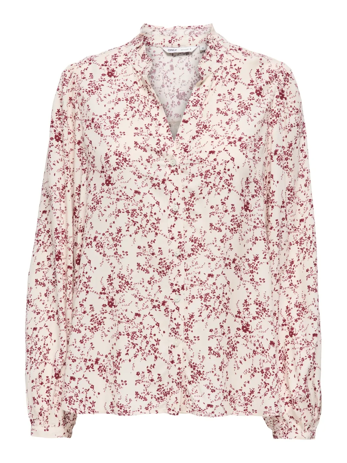 ONLRAYA L/S SHIRT WVN Egret/ZINFANDEL FLOW