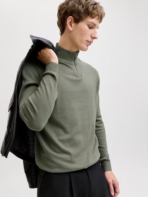JJEEMIL KNIT HALF ZIP NOOS Vetiver