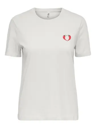 ONLWINDY S/S TEE CS PRI JRS Cloud Dancer-Spicy amour