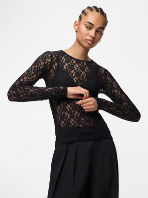 PCHAZEL LS LACE TOP JRS NOOS Black