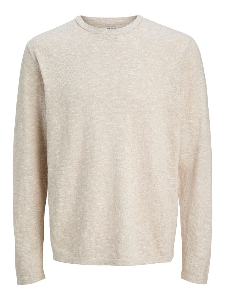 JJESUMMER KNIT CREW NECK SN String/w. White