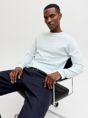 JJESUMMER KNIT CREW NECK SN Celestial Blue/w. Wh
